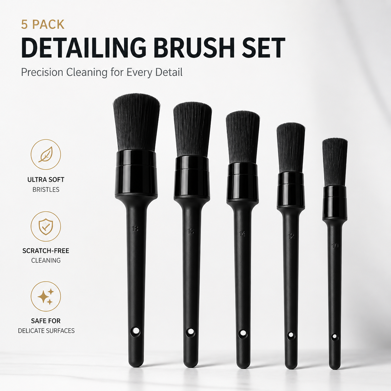 5PC Car Detailing Brush Kit